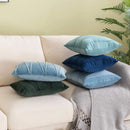 Blue Velvet Cushion Cover Set 18x18" - Ljojo Decorative Pillows for Living Room