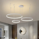 Ljojo LED Circle Rings Acrylic Aluminum Pendant Lights for Home Indoor Lighting