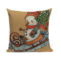 Christmas Santa Deer Pattern Cushion Cover for Festive Home Decor - Ljojo
