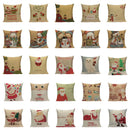 Christmas Santa Deer Pattern Cushion Cover for Festive Home Decor - Ljojo
