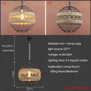 Ljojo Loft Retro Hemp Rope Industrial Chandelier Pendant Light for Dining Room