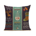 Ljojo Merry Christmas Decor Pillow Cover Set 45x45cm Linen Noel Cushion Cases