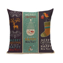 Ljojo Merry Christmas Decor Pillow Cover Set 45x45cm Linen Noel Cushion Cases