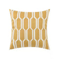 Daisy Floral Geometric Embroidery Pillow Cover 45x45cm Yellow Blue Soft Cozy