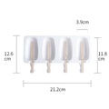 Ljojo 4-Cavity Silicone Ice Cream Mold for Baking and Popsicles