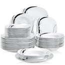 Ljojo 36-Piece Porcelain Ceramic Black Line Kitchen Tableware Set