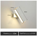 LED Wall Lamp Nordic Bedroom Bedside Light Rotating Living Room Black Sidelight by Ljojo