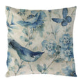 Blue Flowers & Birds Pattern Cushion Cover, Ljojo Home Decor Pillow Case