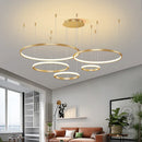 Ljojo LED Circle Rings Acrylic Aluminum Pendant Lights for Home Indoor Lighting