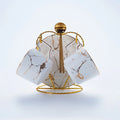 Ljojo Marble Ceramic Tea Set 200ml Nordic Coffee Cup Saucer Spoon Matt Porcelain