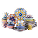 Ljojo 48-Piece Jasmin Porcelain Dinnerware Set with Plate, Bowl, and Mug