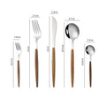 Ljojo 5-Piece Stainless Steel Wooden Handle Dinnerware Set