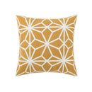 Daisy Floral Geometric Embroidery Pillow Cover 45x45cm Yellow Blue Soft Cozy