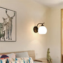 Ljojo Matte Globe Glass Wall Sconce for Modern Mid Century Industrial Style