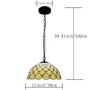 12 Inch European Style Tiffany Chandelier by Ljojo - Antique Glass Lamp for Restaurant and Bar
