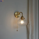 Ljojo Little Glass Ball LED Wall Sconce Copper Finish Plugin Switch Modern Nordic Style