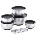 Ljojo 5-Piece Stainless Steel Salad Mixing Bowl Set with Grater and Lids