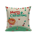 Ljojo Merry Christmas Decor Pillow Cover Set 45x45cm Linen Noel Cushion Cases