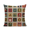 Ljojo Merry Christmas Decor Pillow Cover Set 45x45cm Linen Noel Cushion Cases