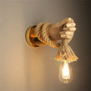 Industrial Hand Shape Wall Light by Ljojo - Creative Hemp Rope Wall Lamp