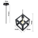 Ljojo Metal Cube Pendant Lamp: Industrial Retro Style for Living Room, Kitchen, Restaurant