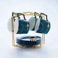 Ljojo Marble Ceramic Tea Set 200ml Nordic Coffee Cup Saucer Spoon Matt Porcelain