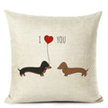 Colourful Bull Terrier & Dachshund 3D Cushion Cover for Home Sofa by Ljojo