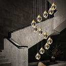 Ljojo Luxury Crystal Chandelier for Duplex Villa Stair, Living & Dining Room, Exhibition Hall