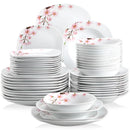 Ljojo 48-Piece Porcelain Ceramic Dinnerware Set for 12: Plates and Bowls