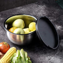 Ljojo 5-Piece Stainless Steel Salad Mixing Bowl Set with Grater and Lids