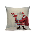 Christmas Santa Deer Pattern Cushion Cover for Festive Home Decor - Ljojo