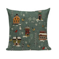 Ljojo Merry Christmas Decor Pillow Cover Set 45x45cm Linen Noel Cushion Cases