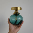 Ljojo Little Glass Ball LED Wall Sconce Copper Finish Plugin Switch Modern Nordic Style