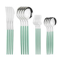 Ljojo Mint Green Stainless Steel Cutlery Set - 16pcs for Kitchen Tableware