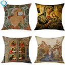Cotton Linen Christ Pantocrator Icon Pillow Case by Ljojo