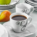Ljojo 30-Piece Black Porcelain Ceramic Dinner Combi-Set with Dessert Soup Dinner Cup Saucer