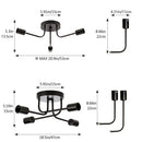 Ljojo Metal Branch Industrial Ceiling Lamp, 3/4 Lights Fixture for Kitchen, Living Room