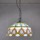 12 Inch European Style Tiffany Chandelier by Ljojo - Antique Glass Lamp for Restaurant and Bar