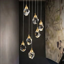 Ljojo Luxury Crystal Chandelier for Duplex Villa Stair, Living & Dining Room, Exhibition Hall