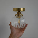 Ljojo Little Glass Ball LED Wall Sconce Copper Finish Plugin Switch Modern Nordic Style