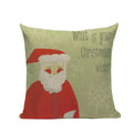 Christmas Santa Deer Pattern Cushion Cover for Festive Home Decor - Ljojo