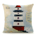 Ljojo Mediterranean Lighthouse Sail Print Pillow Cover for Home Decor