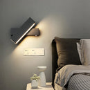 LED Wall Lamp Nordic Bedroom Bedside Light Rotating Living Room Black Sidelight by Ljojo