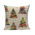 Ljojo Merry Christmas Decor Pillow Cover Set 45x45cm Linen Noel Cushion Cases