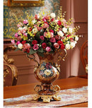 Ljojo™ European Resin Vase & Artificial Flower Set for Home Office Decor