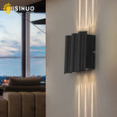 Ljojo 12W Outdoor LED Sconce Lightings in Black Aluminum, IP65 Waterproof
