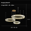 Ljojo Luxury Crystal LED Chandelier - Dimmable Villa Stairs Circle Lighting