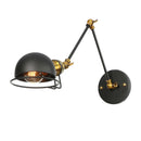 Ljojo Loft Adjustable Wall Lamp: Retro Reading Lamp, Long Arm, Iron, Bedside, Black