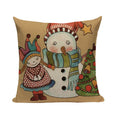 Christmas Santa Deer Pattern Cushion Cover for Festive Home Decor - Ljojo
