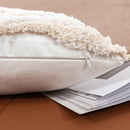 Beige Grey Tufted Coral Pillow Cover by Ljojo for Stylish Home Decor